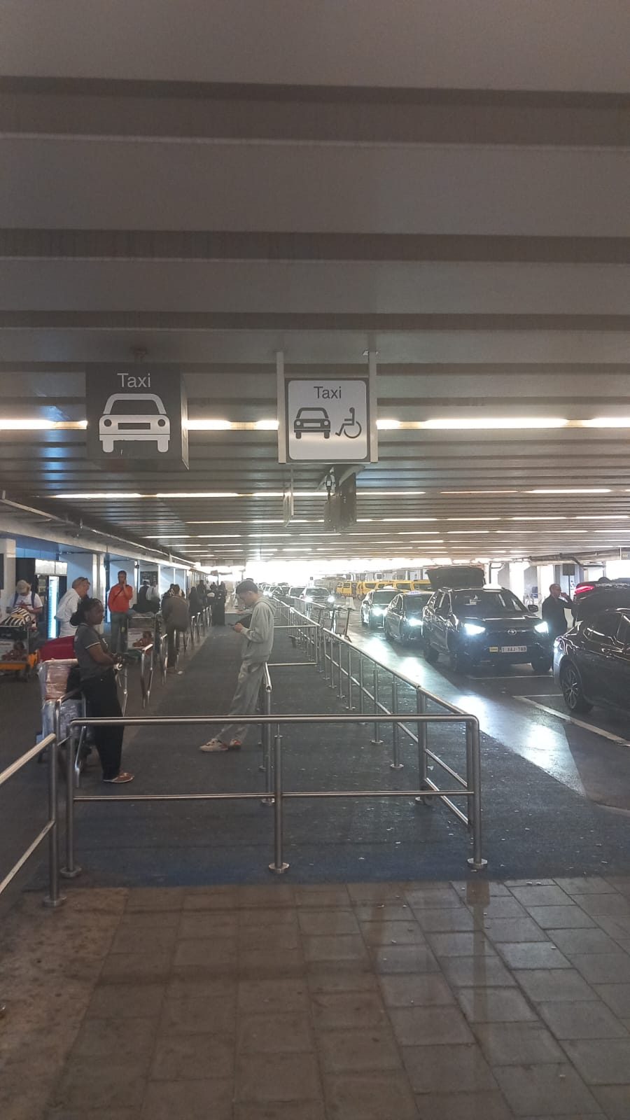Zaventem airport taxi waiting outside the arrivals hall